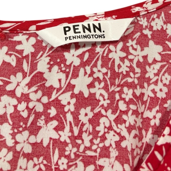 NWOT, Penningtons, Plus-Size Floral Maxi Dress, 24W, Red & White - Picture 4 of 10